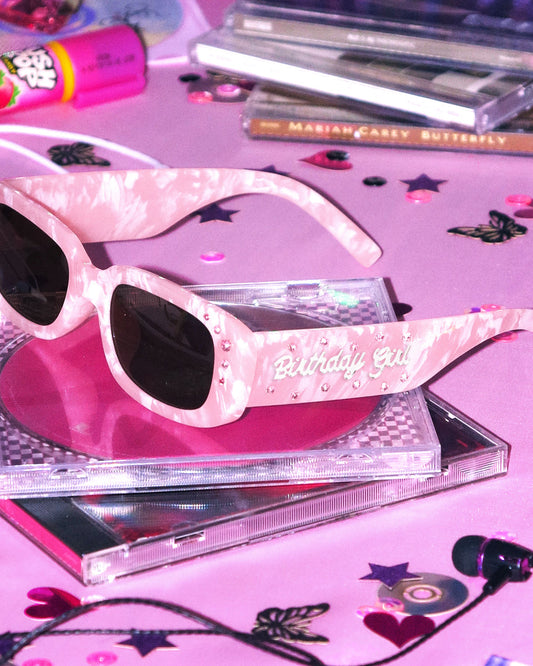 Birthday Girl Sunglasses - marble embossed sunglasses