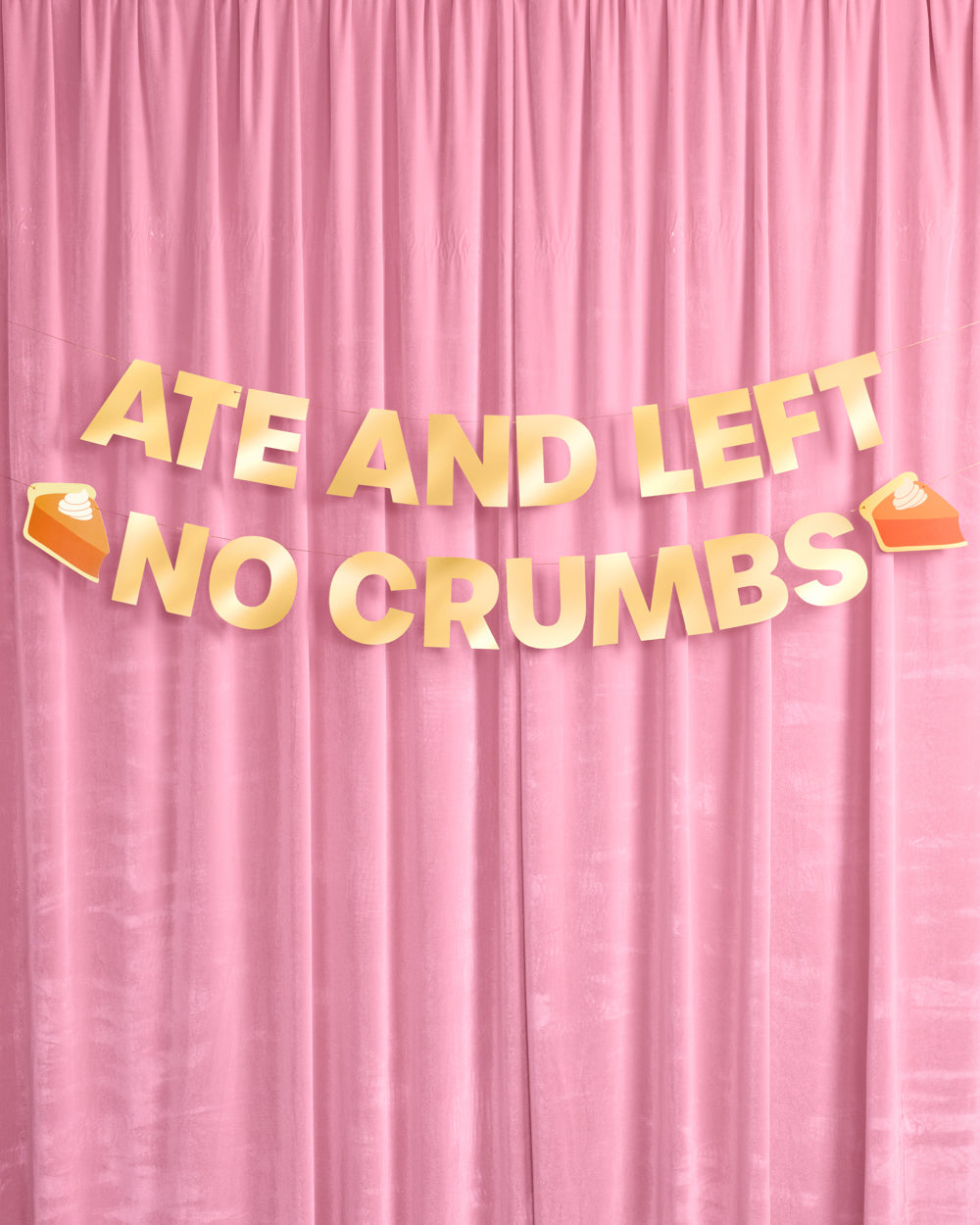 Left No Crumbs Banner - gold foil banner