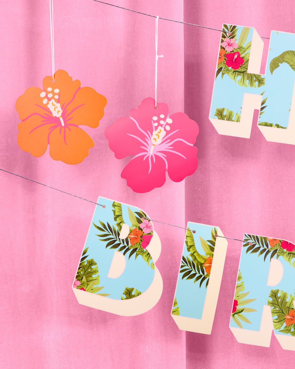 Aloha Birthday Banner - matte colorful banner