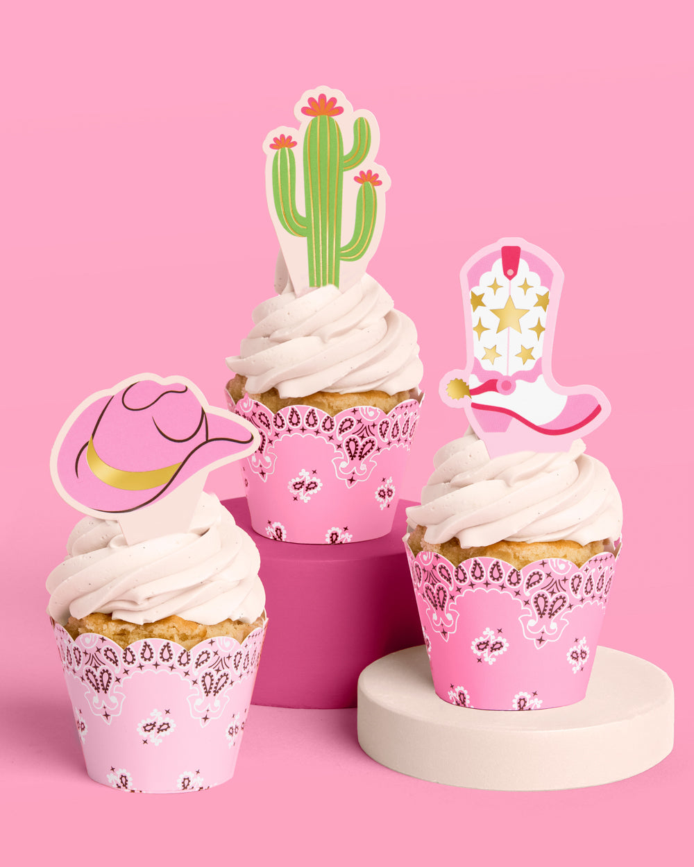 Cowgirl Cupcake Toppers - 24 toppers + sleeves