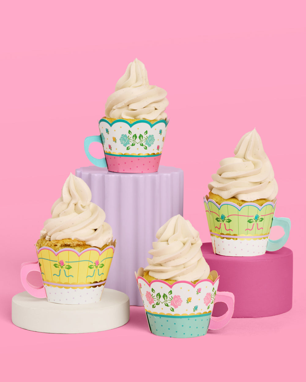 Tea Party Cupcake Wrappers - 24 pc tea cup set