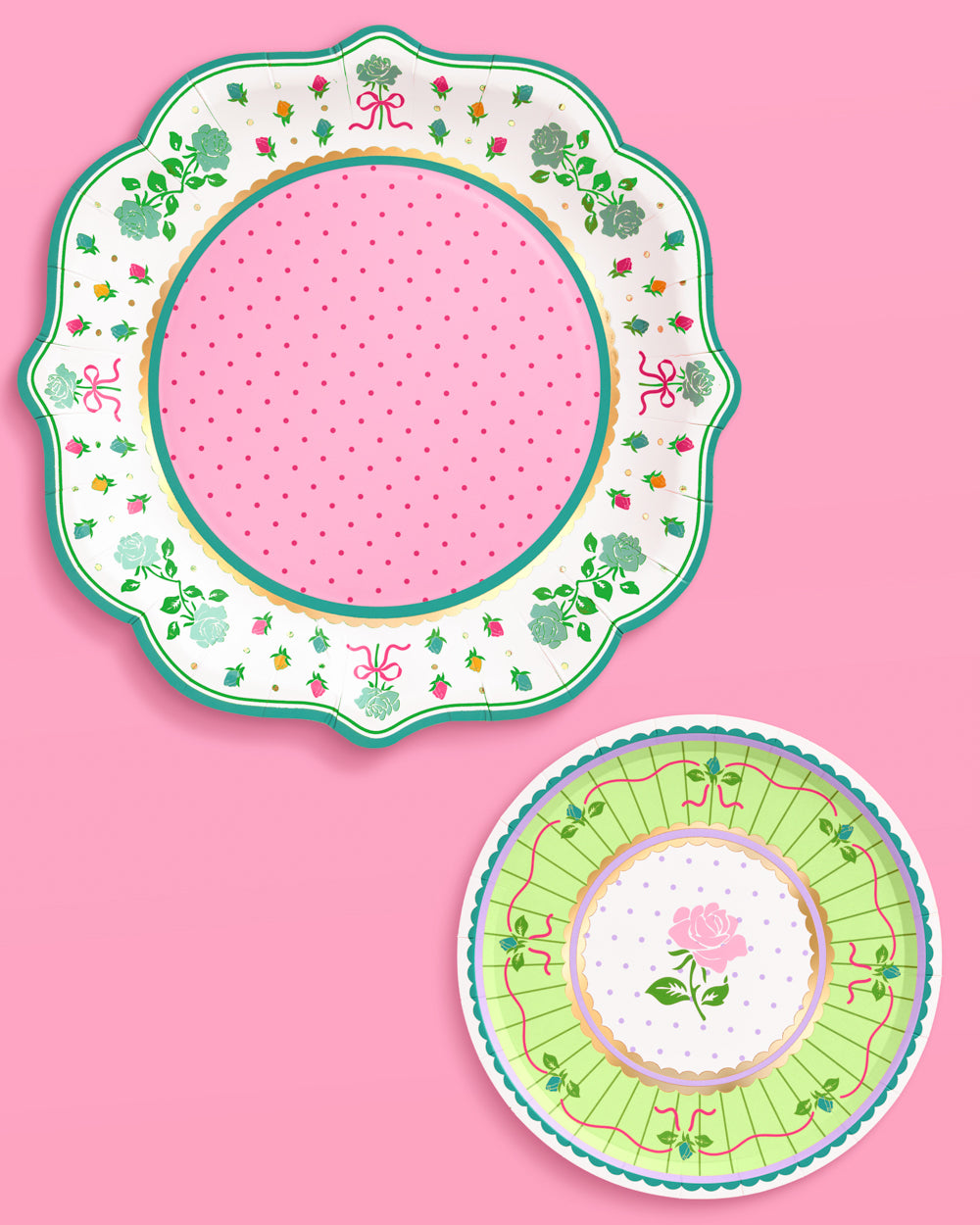 Tea Party Plates - 32 pastel floral plates