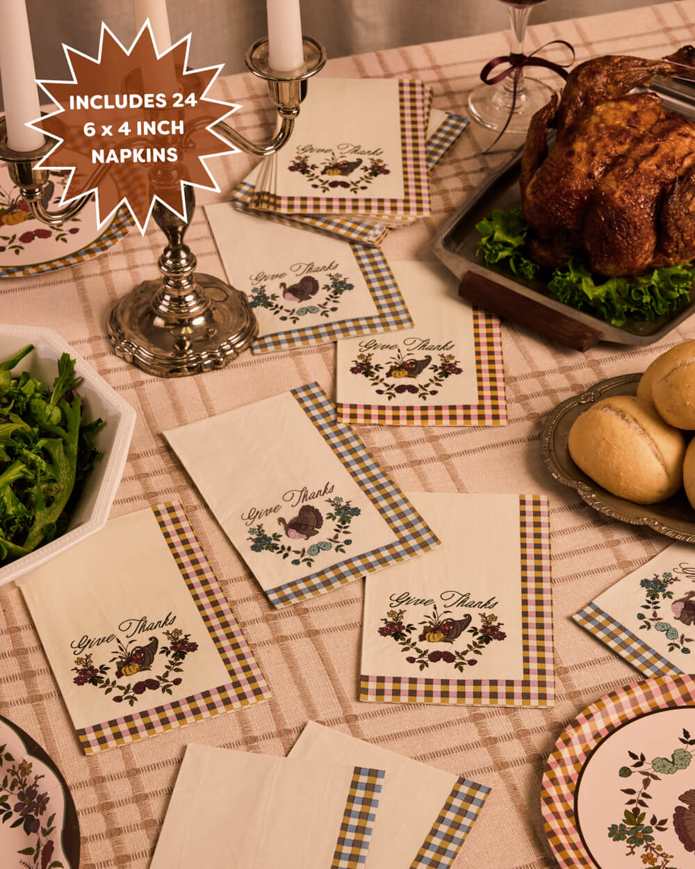 Give Thanks Harvest Napkins - fall themed napkins