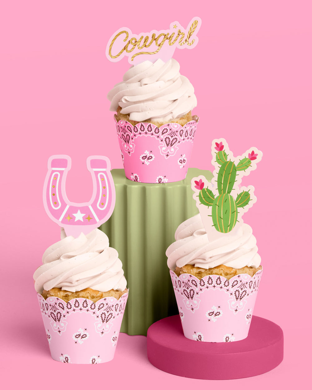 Cowgirl Cupcake Toppers - 24 toppers + sleeves