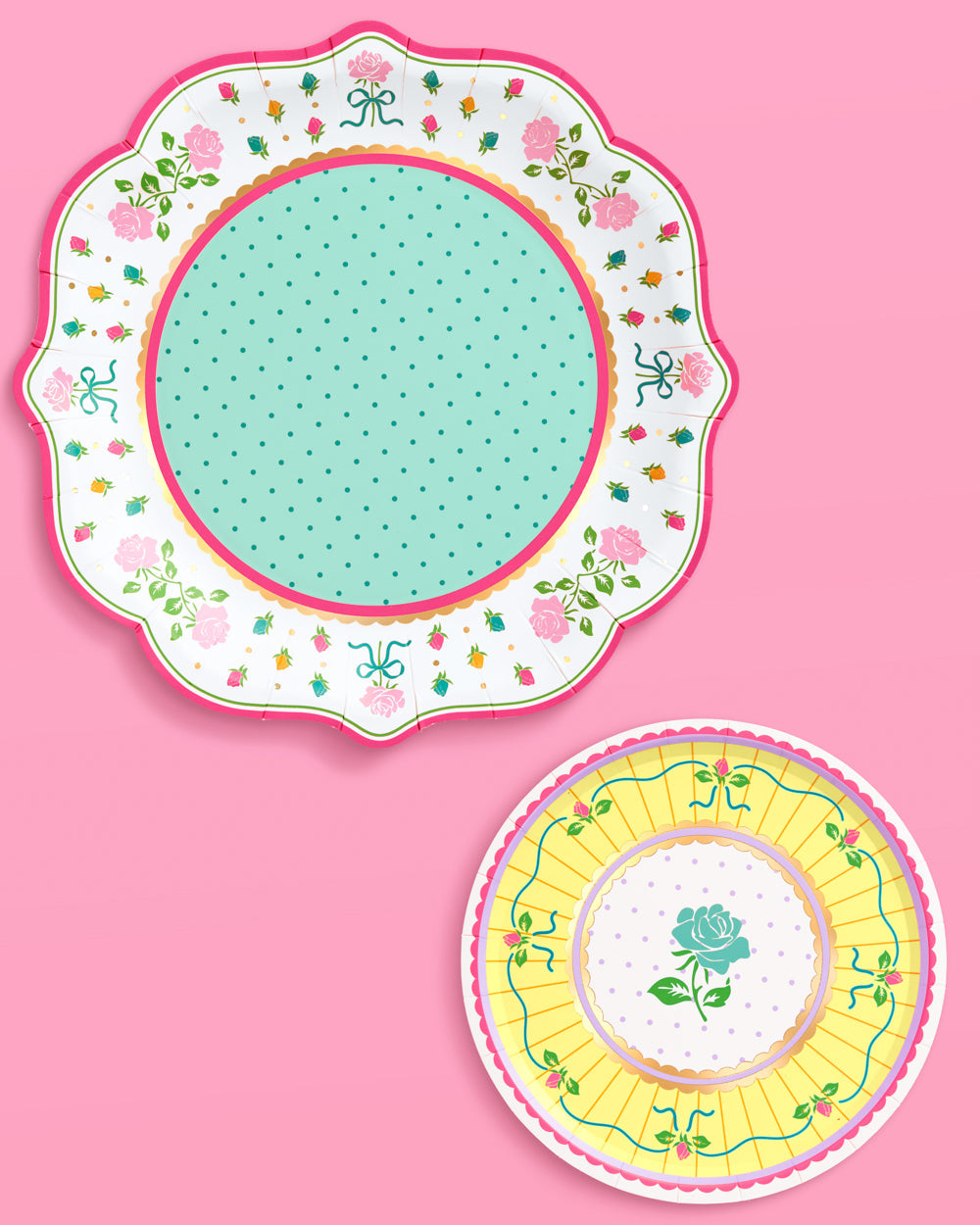 Tea Party Plates - 32 pastel floral plates
