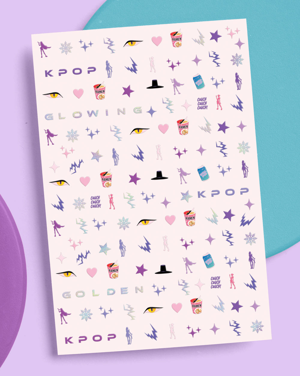 Kpop Nail Stickers - 4 sheet set