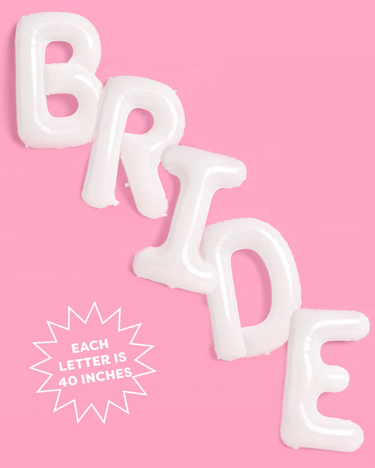 XL BRIDE Balloons - 40" white matte balloons