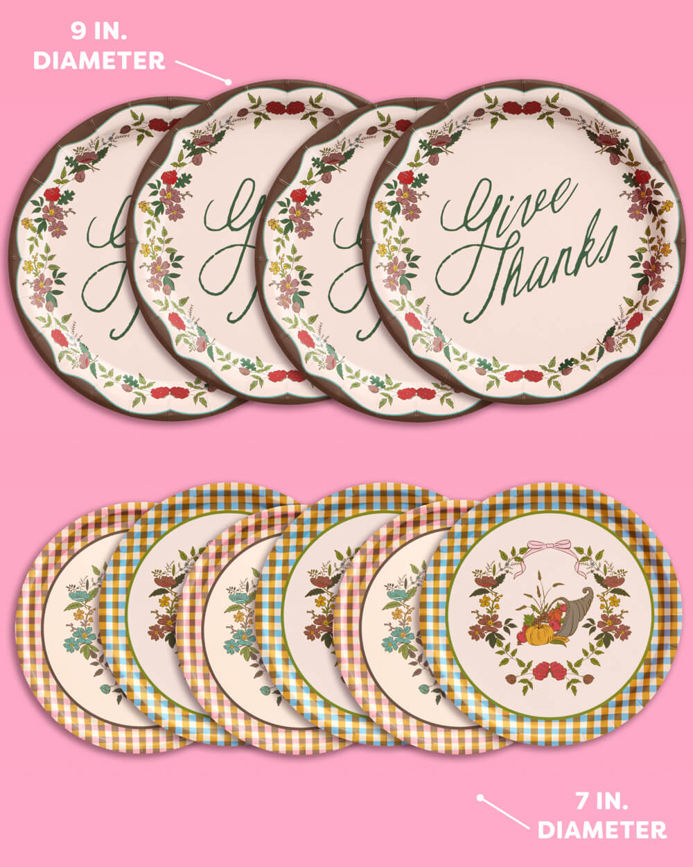 Thanksgiving Harvest Plates - 32 paper plates