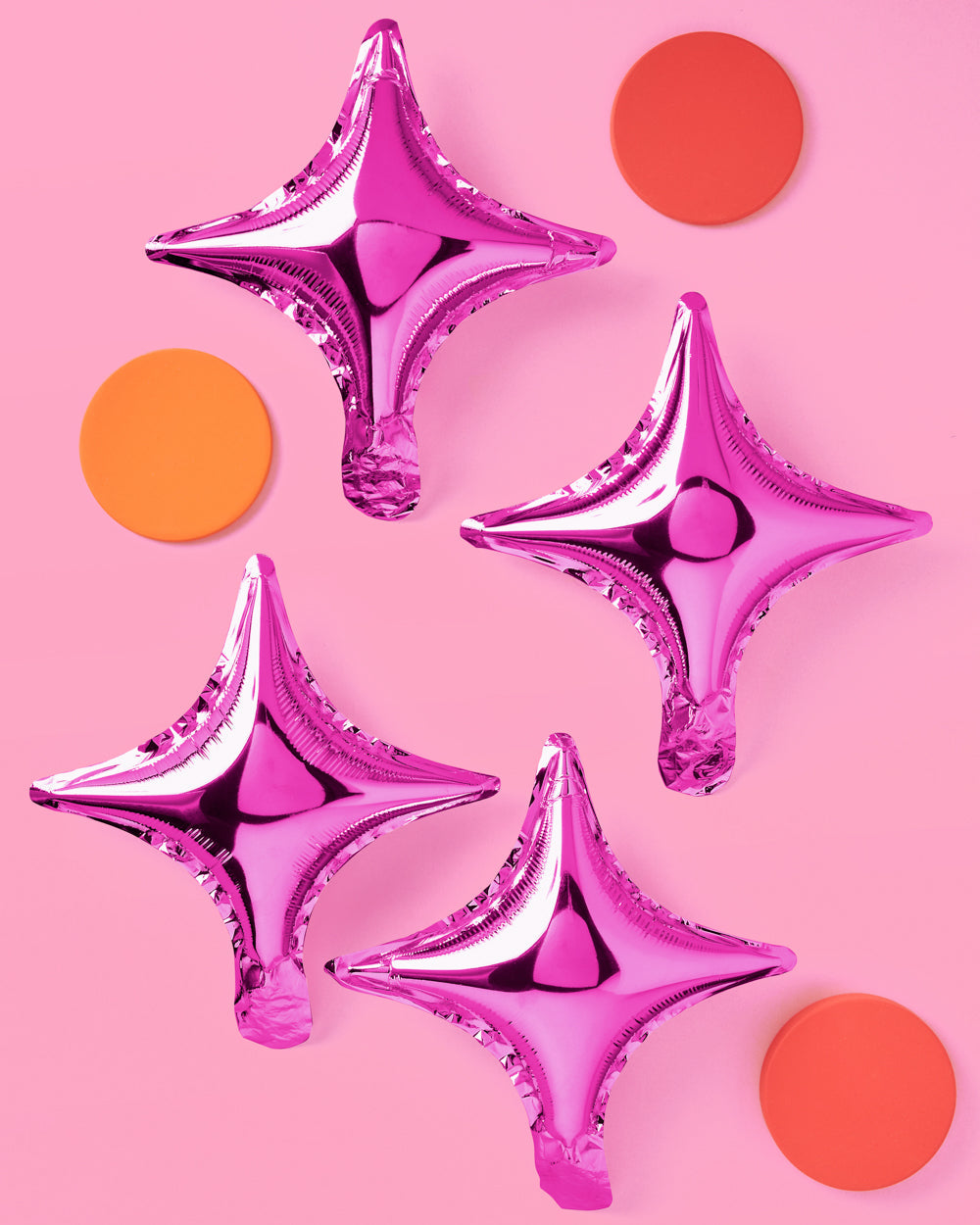 Pink Sparkle Balloon - 6 pc silver foil set