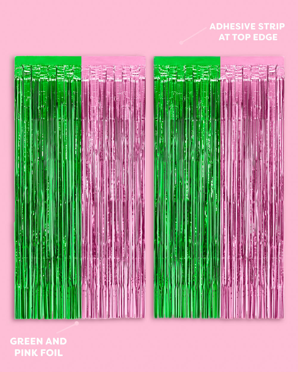 Pink + Green Curtain - pink + green foil curtain