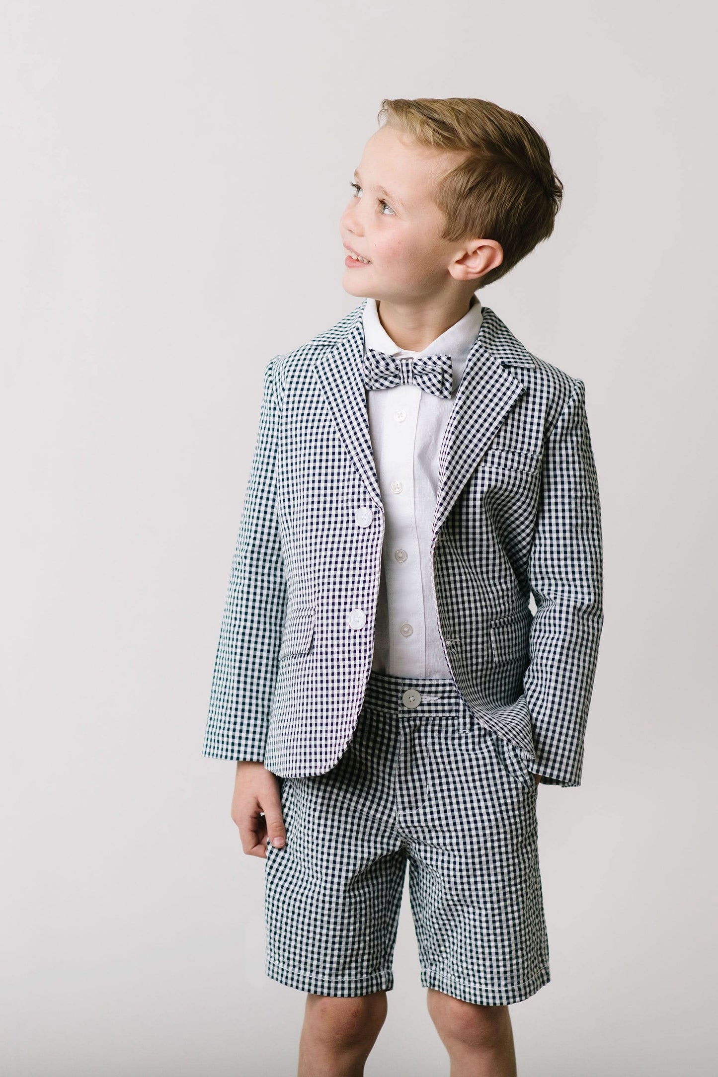 Seersucker Suit Jacket Navy Gingham