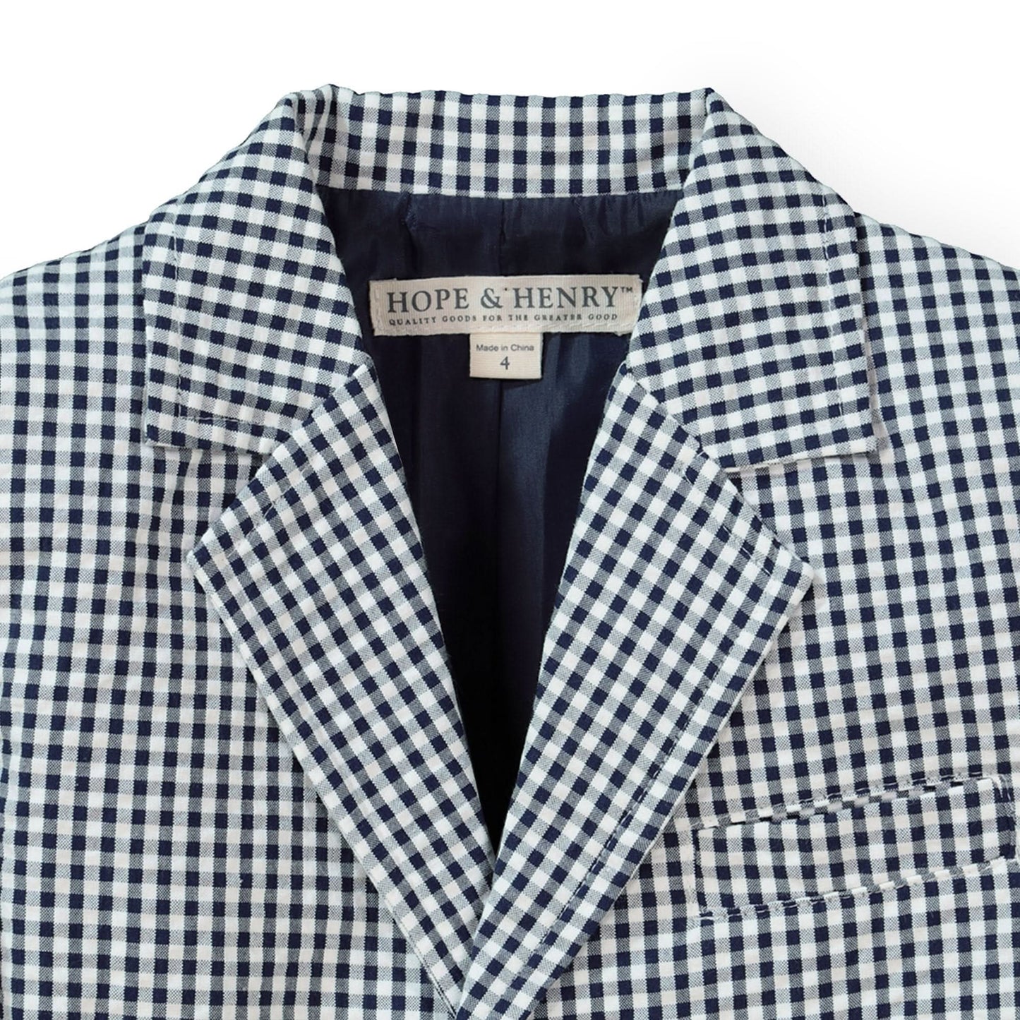 Seersucker Suit Jacket Navy Gingham