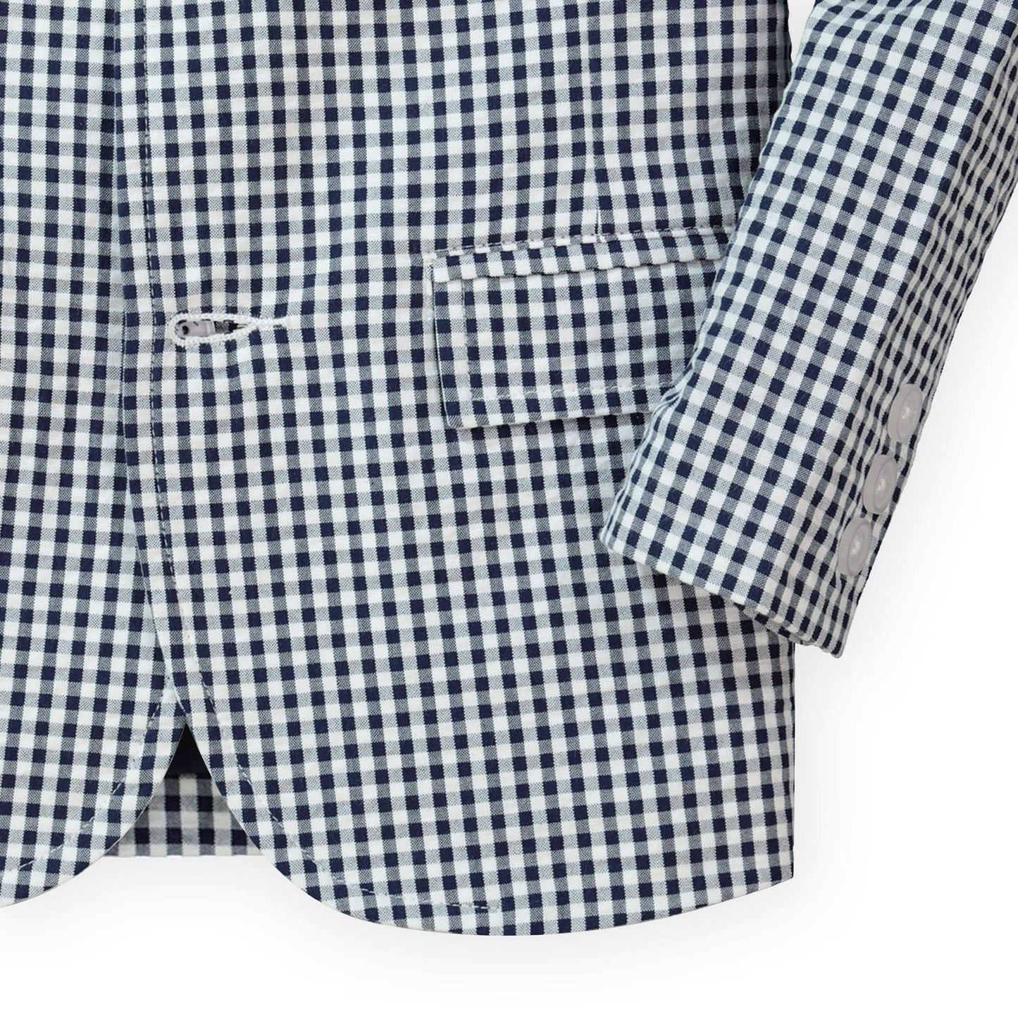 Seersucker Suit Jacket Navy Gingham