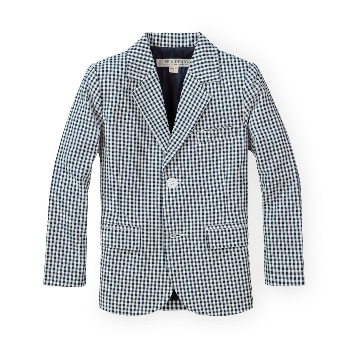 Seersucker Suit Jacket Navy Gingham