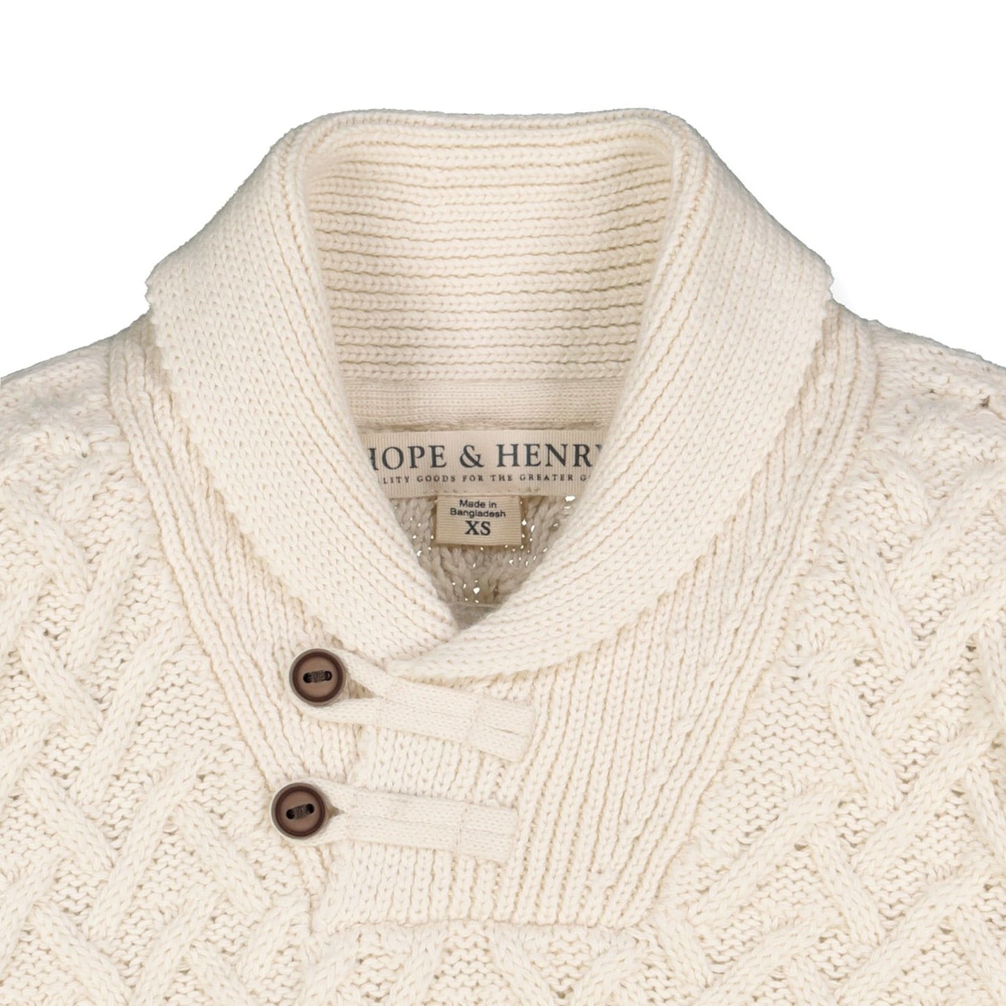 Shawl Collar Organic Cable Sweater