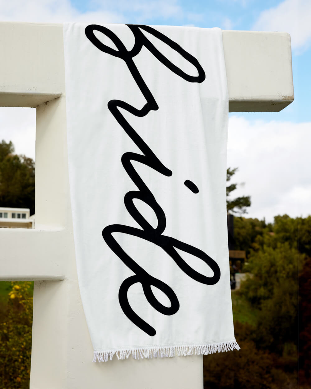 Classic Bride Beach Towel - fringe cotton towel