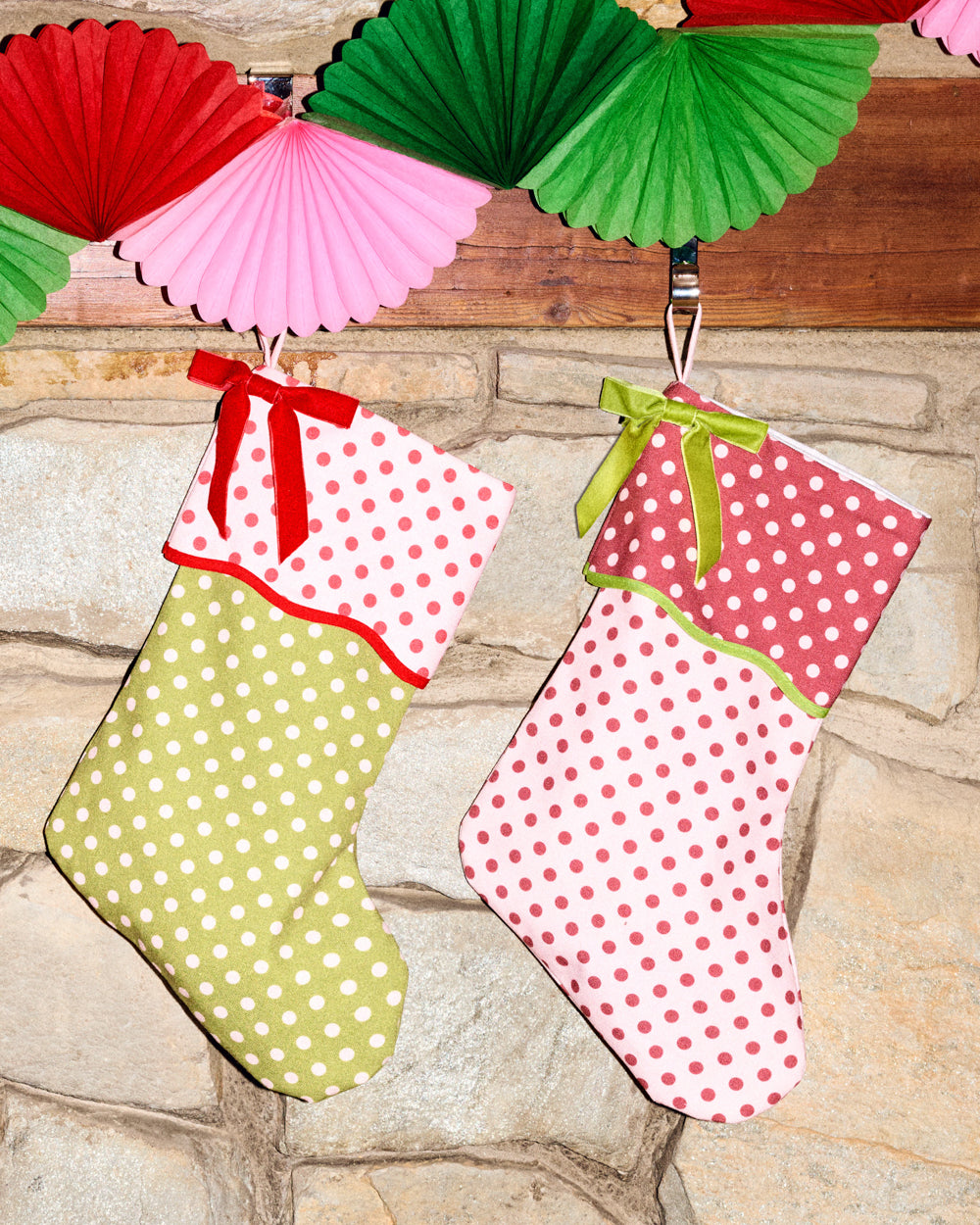 Polka Dot Stockings - canvas stockings set