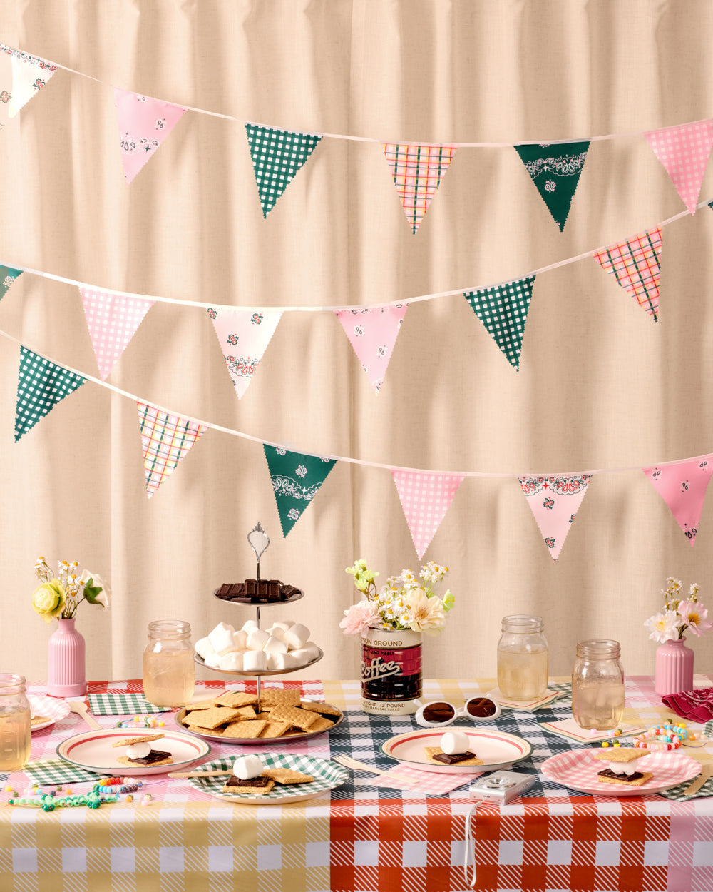 Camp Bunting Banner - gingham garland