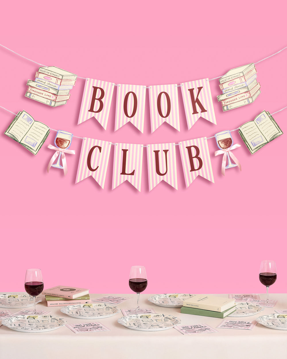 Book Club Banner - pink printed banner