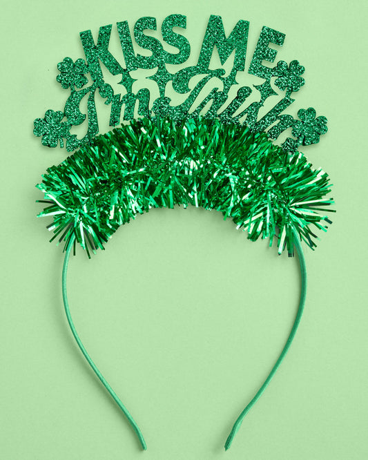 Kiss Me I'm Irish Headband - tinsel headband