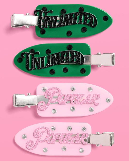 Emerald City Clips - 4 acrylic clips