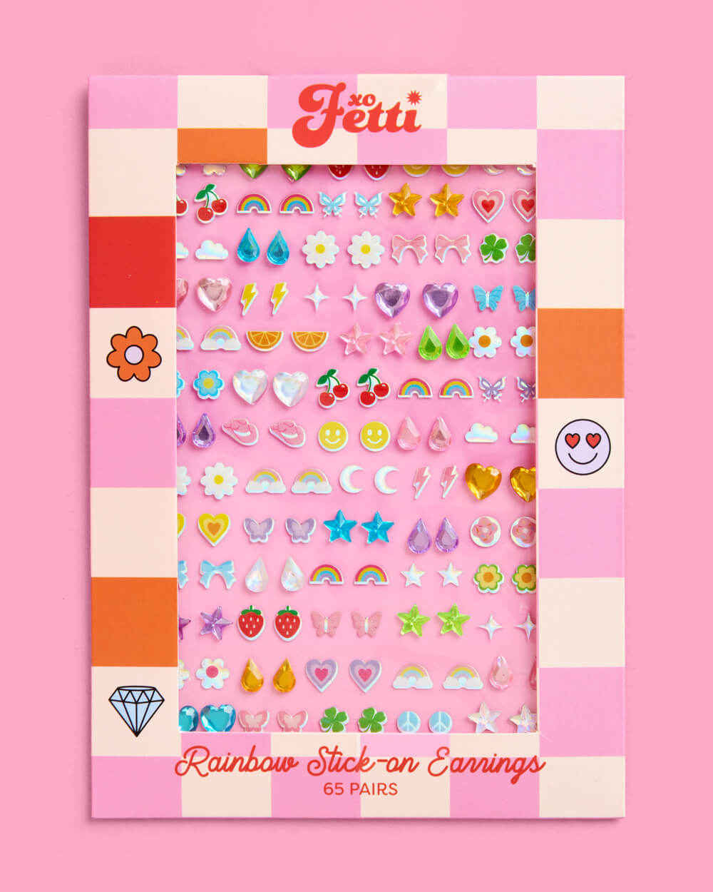 Rainbow Stick On Earrings - 65 sets, 130 pieces