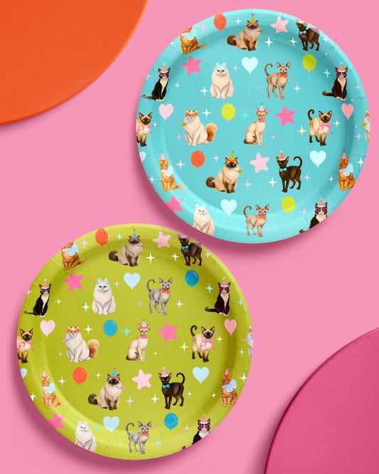 Cat Plates - 24 paper plates