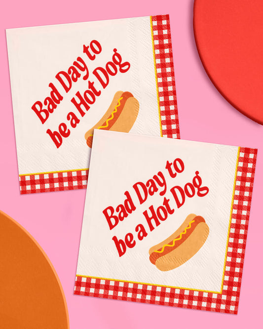 Bad Day to Be a Hot Dog Napkins - 25 cocktail napkins