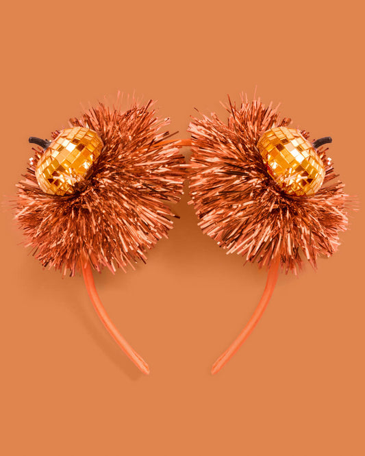 Party Pumpkin Headband - disco + fringe headband