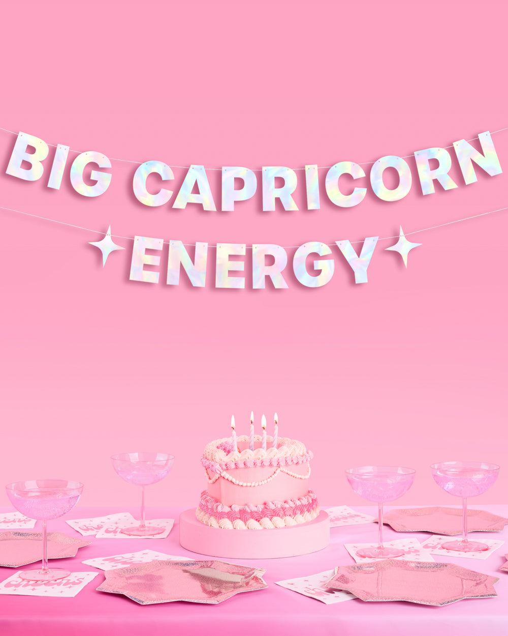 Big Capricorn Energy - iridescent foil banner