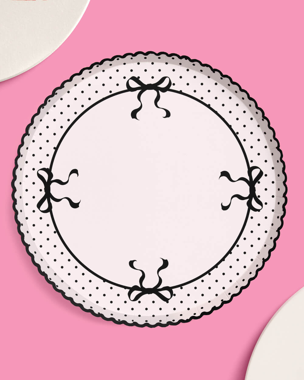 Little Black Bow Plates - 25 paper plates