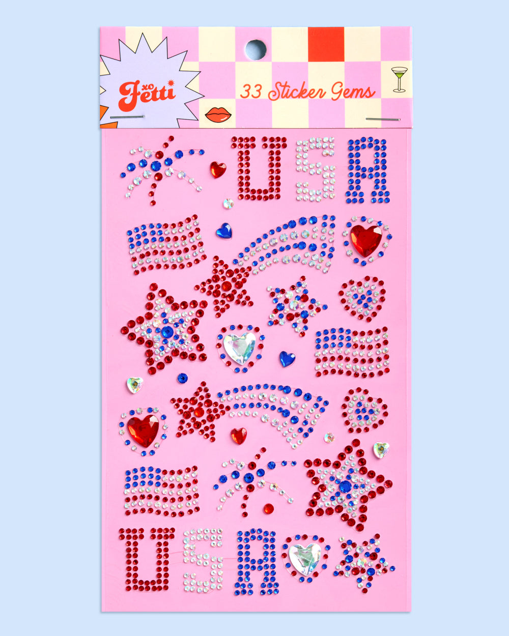 Party in the USA Gems - 33 adhesive gems