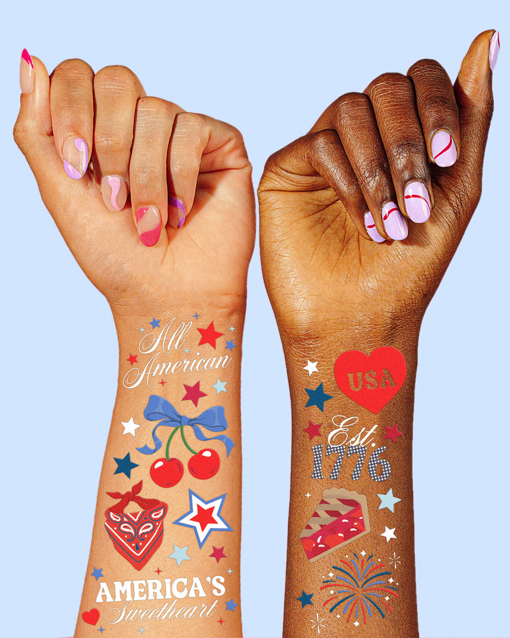 America 250 Tattoos - 60 temporary tattoos