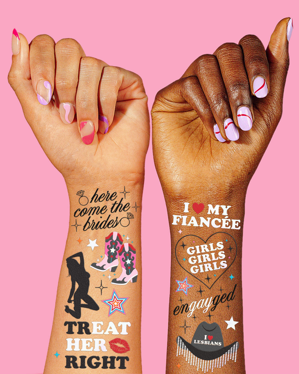 Bride Pride Tats - 54 foil temporary tattoos