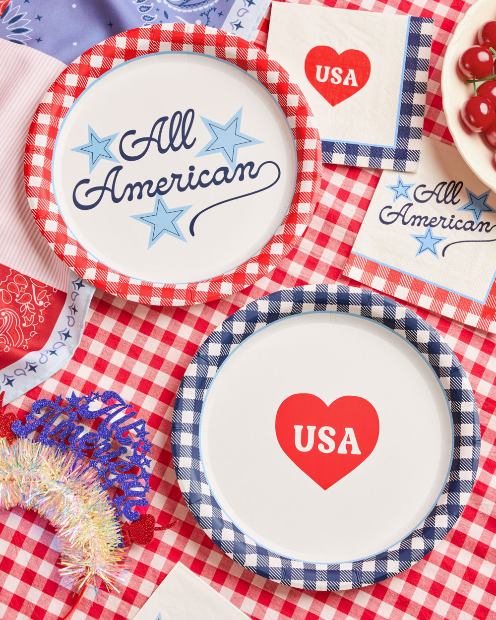 All American Plates - 24 paper plates