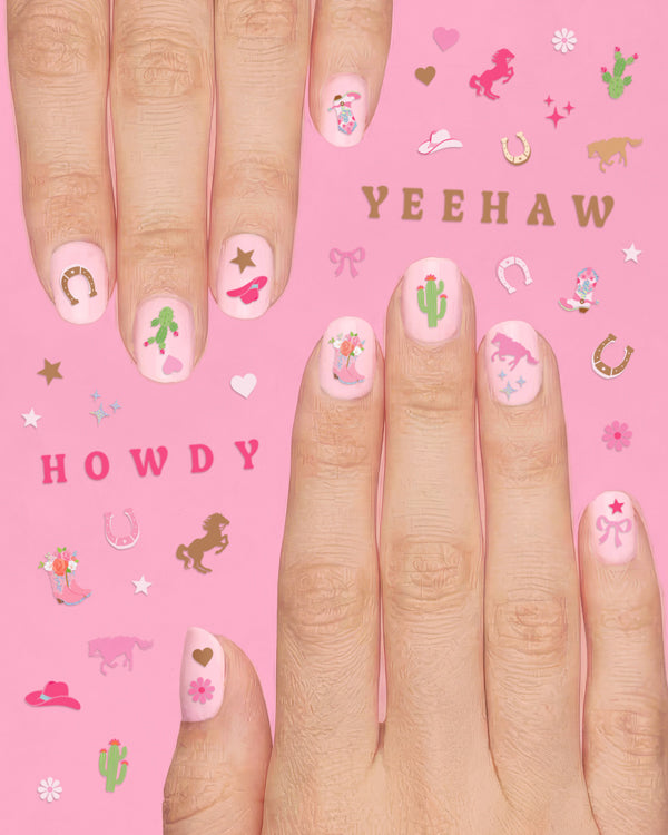 Cowgirl Nail Stickers - 616 adhesive nail stickers