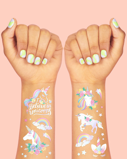 Unicorn Tats - 52 foil temporary tattoos