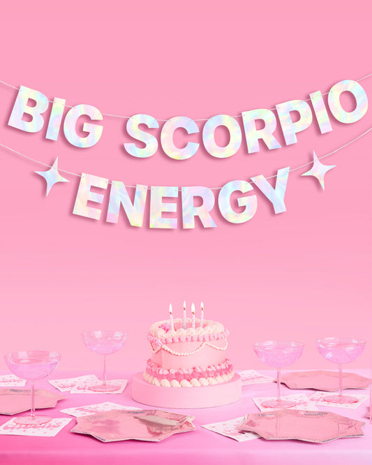 Big Scorpio Energy Banner - iridescent foil banner