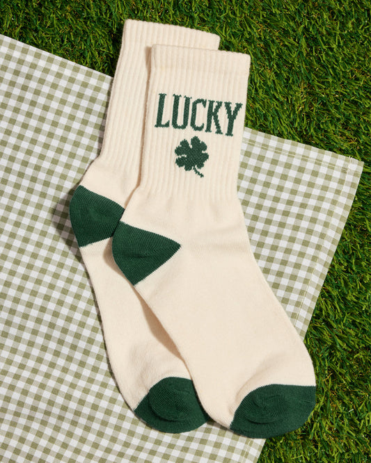 Kiss Me I'm Irish Socks - white tube socks