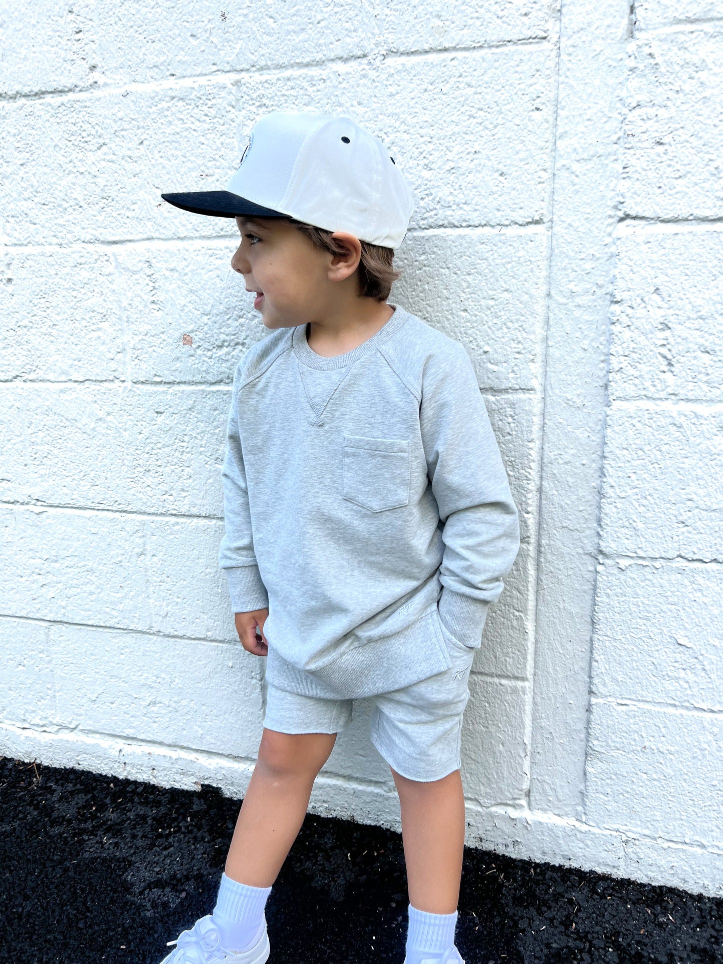 ORGANIC COTTON CREWNECK -  GRAY