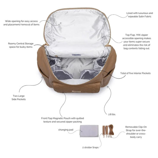 Signature Diaper Bag Latte Brown