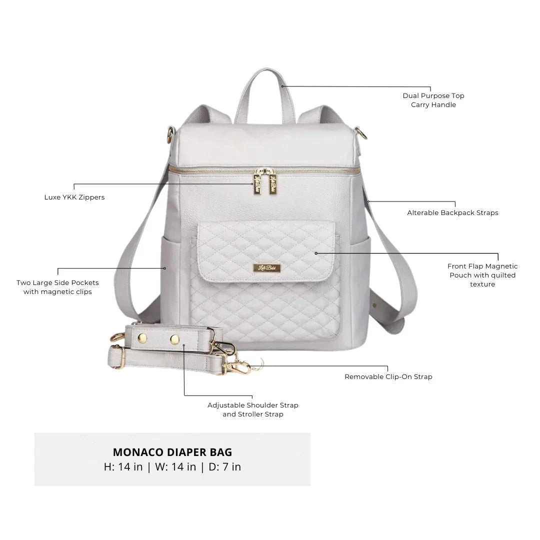 Signature Diaper Bag Pearl White