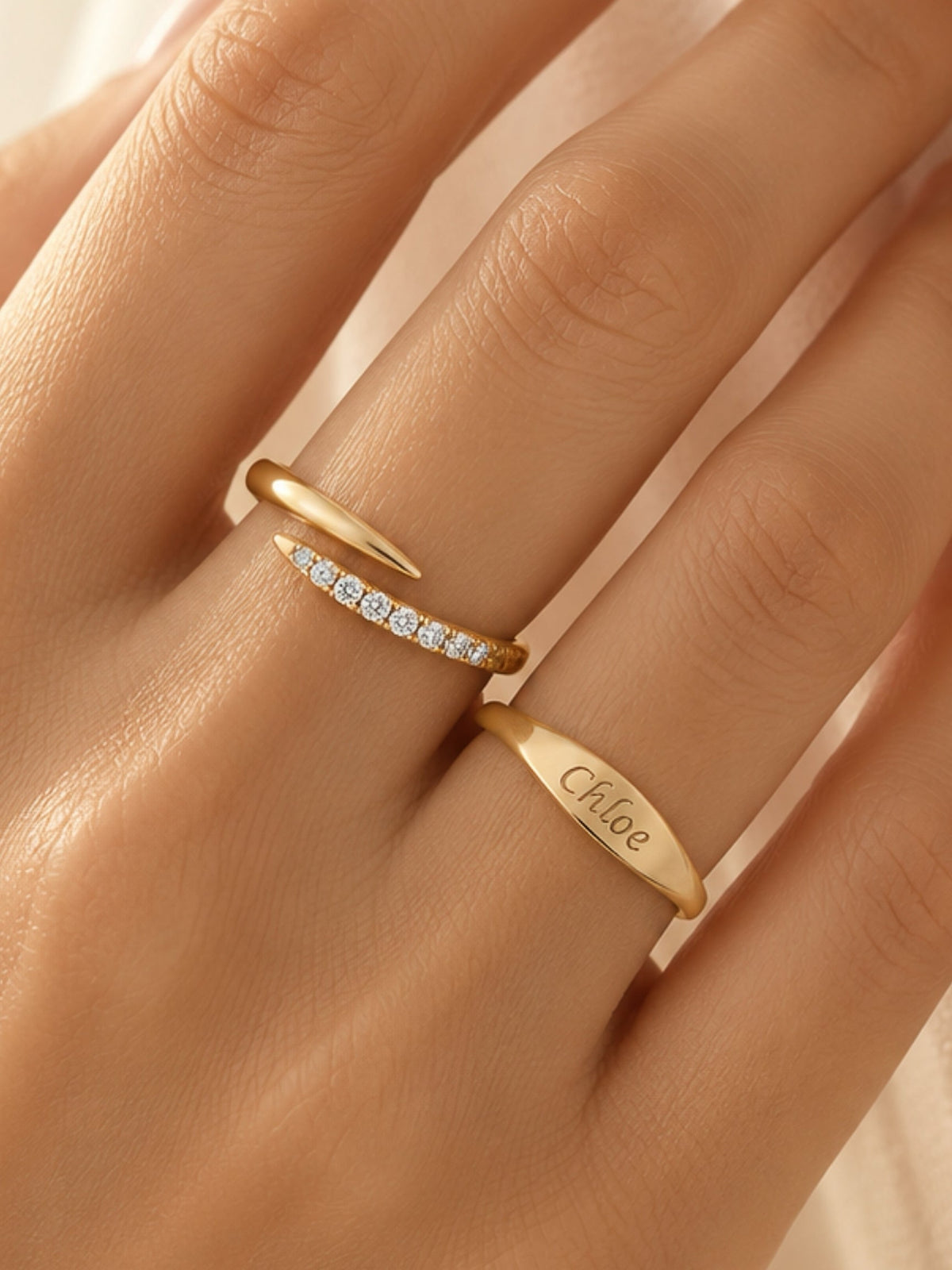 Gold Filled Pave Spiral Ring