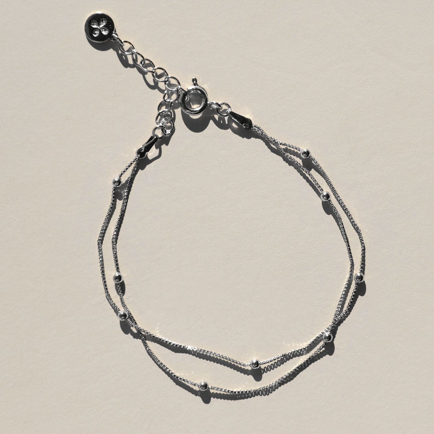 Silver Waterproof Double Layer Saturn Chain Bracelet