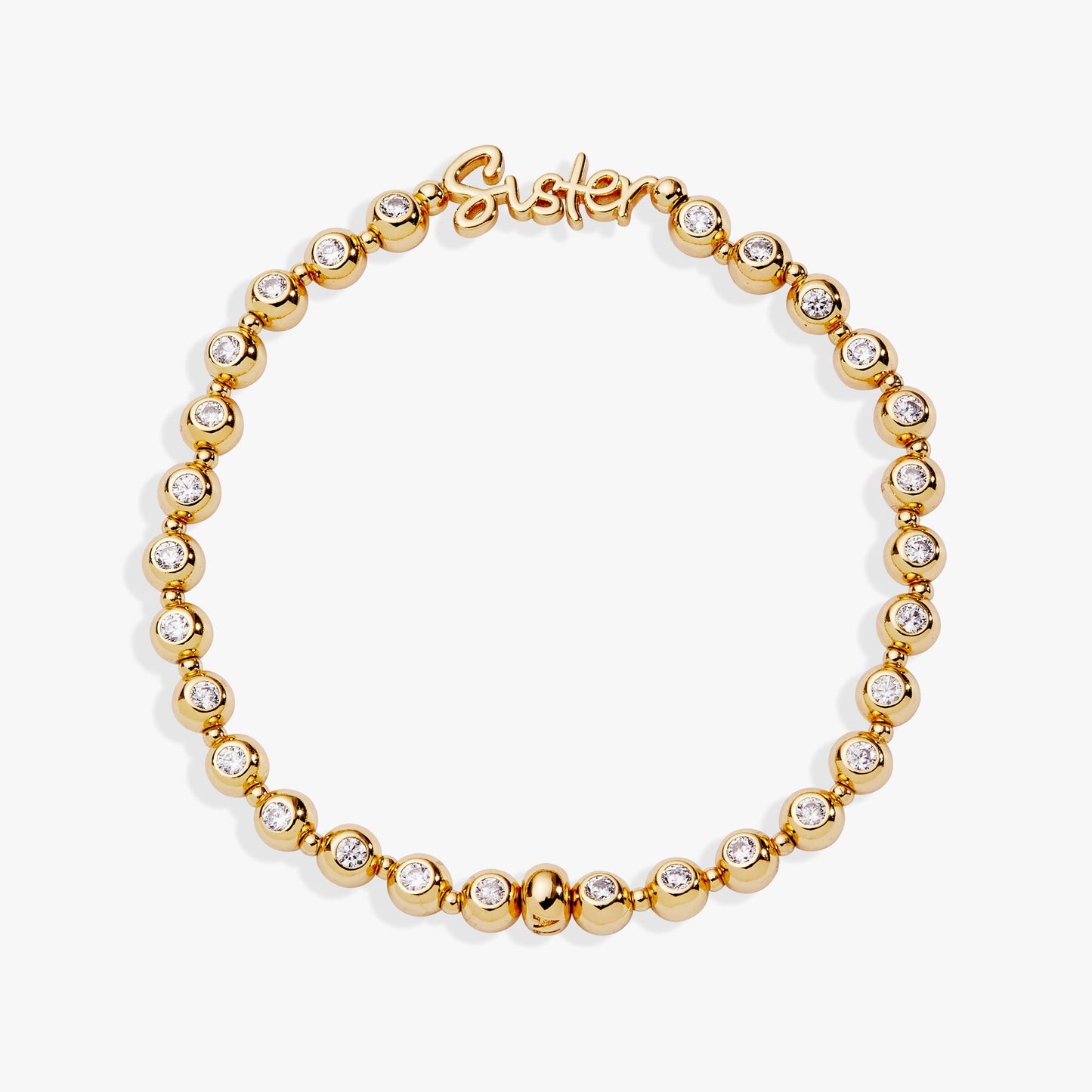 Sister Elongated Crystal Stretch Bracelet