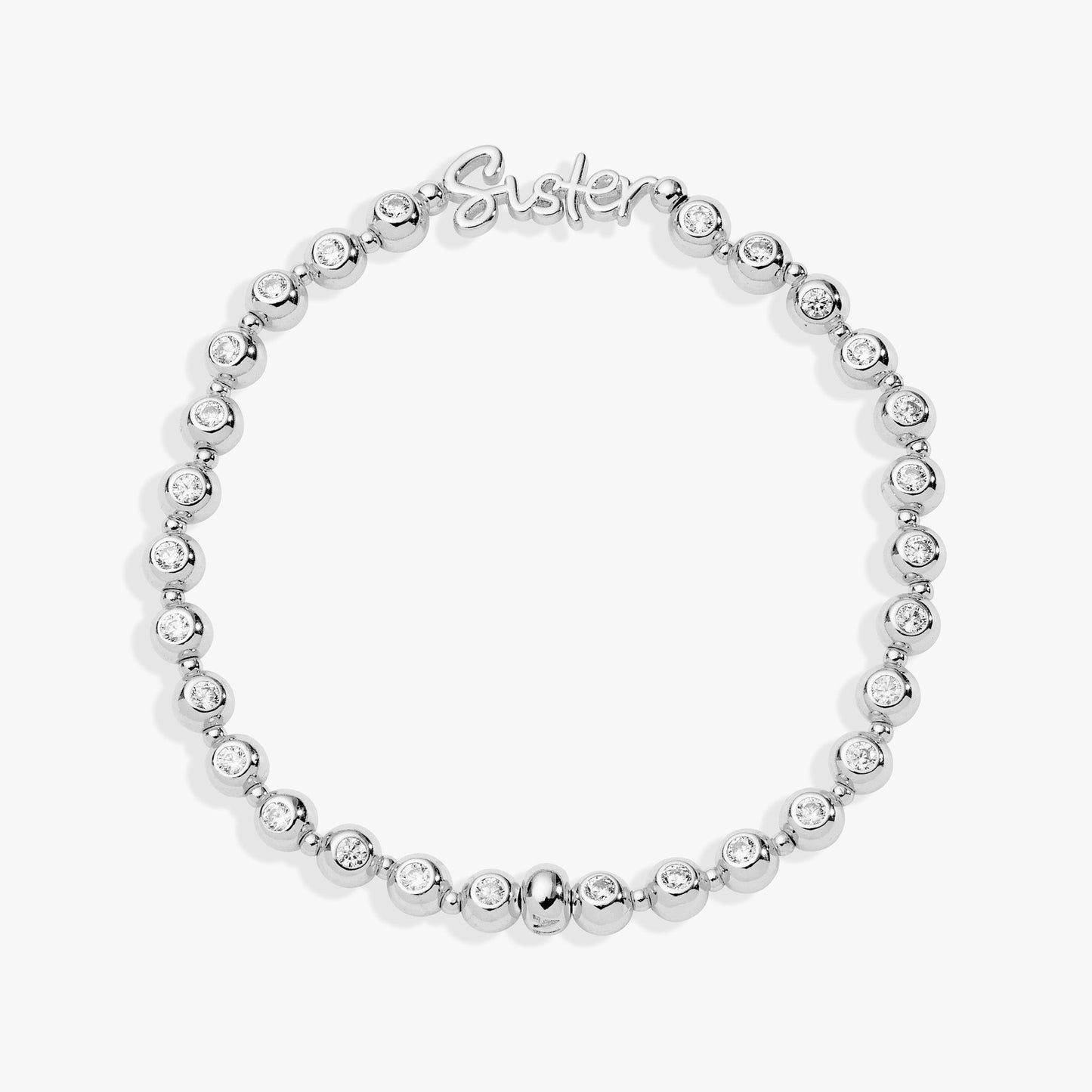 Sister Elongated Crystal Stretch Bracelet