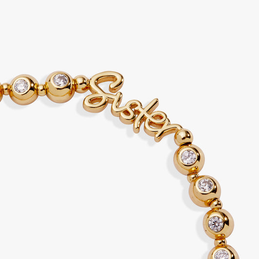 Sister Elongated Crystal Stretch Bracelet