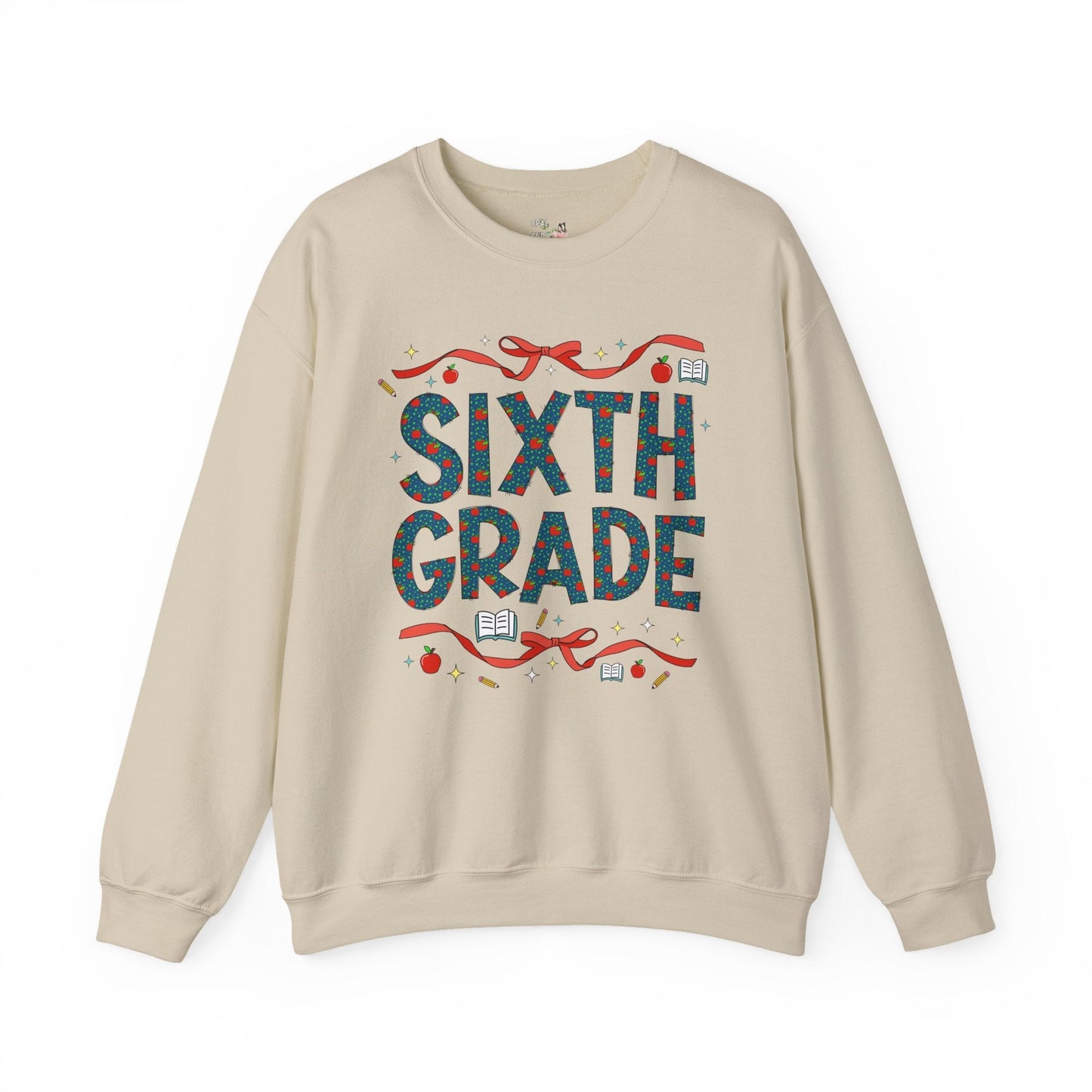 Sixth Grade Teacher Sweatshirt with Cute Bows