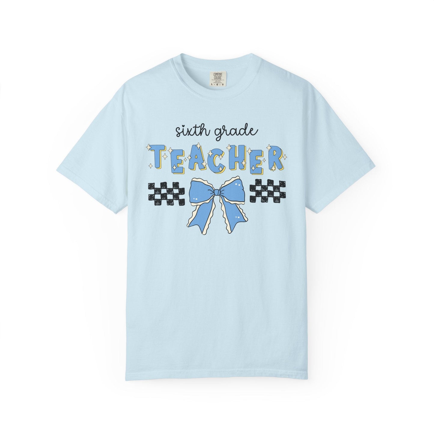 Sixth Grade Teacher Tee Shirt with Bow