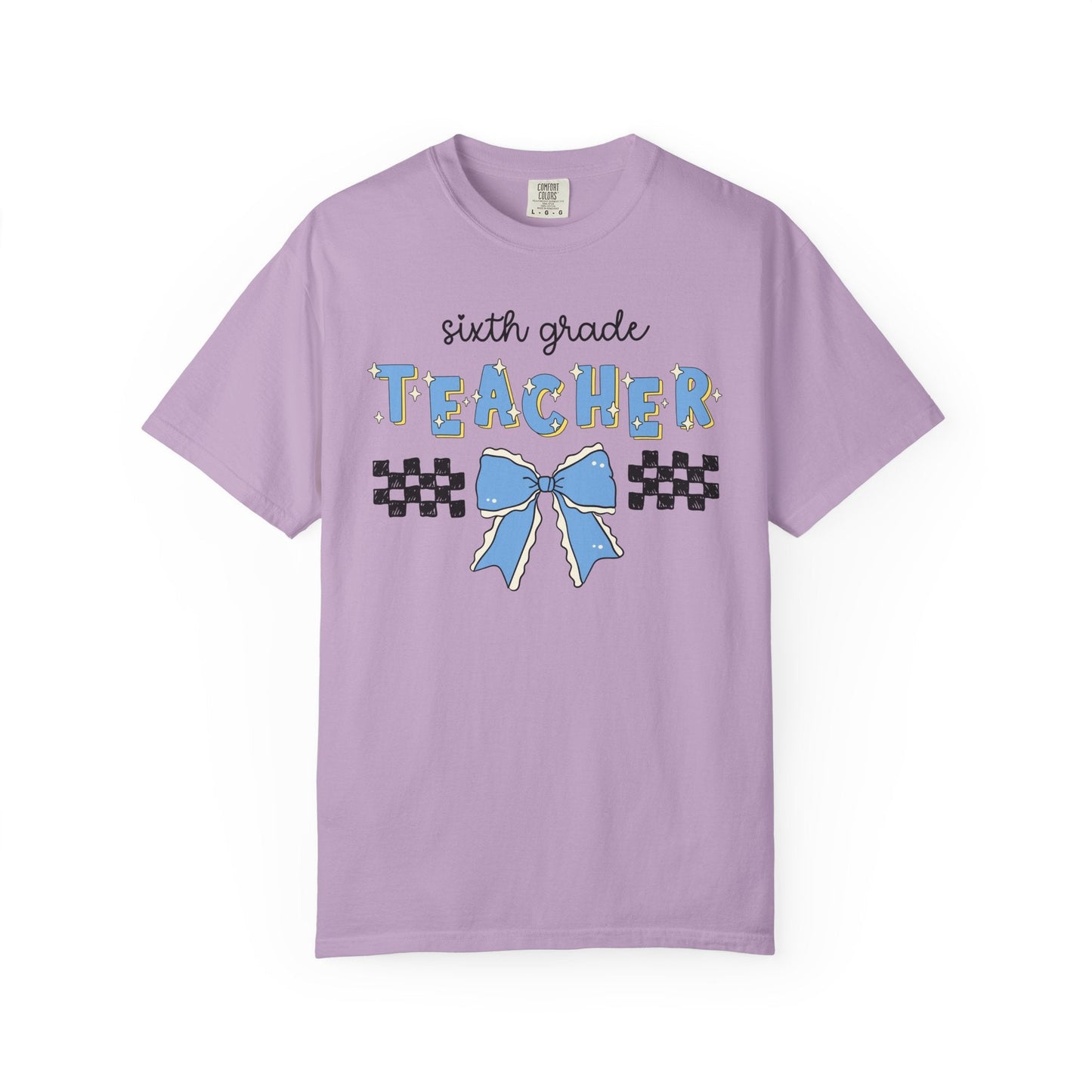 Sixth Grade Teacher Tee Shirt with Bow